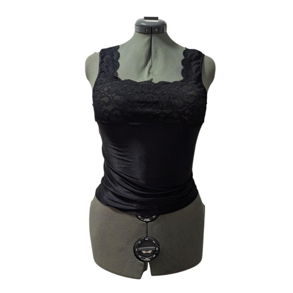 Marshall Fields Tops - Black Lace Trim Tank Top